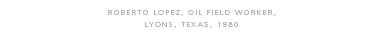 Richard Avedon: Roberto Lopez, oil field worker, Lyons, Texas, 1980